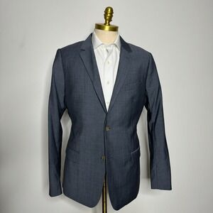 Indochino Blazer Mens 40R Gray Micro-texture 100% Wool Two-Button Sport Coat